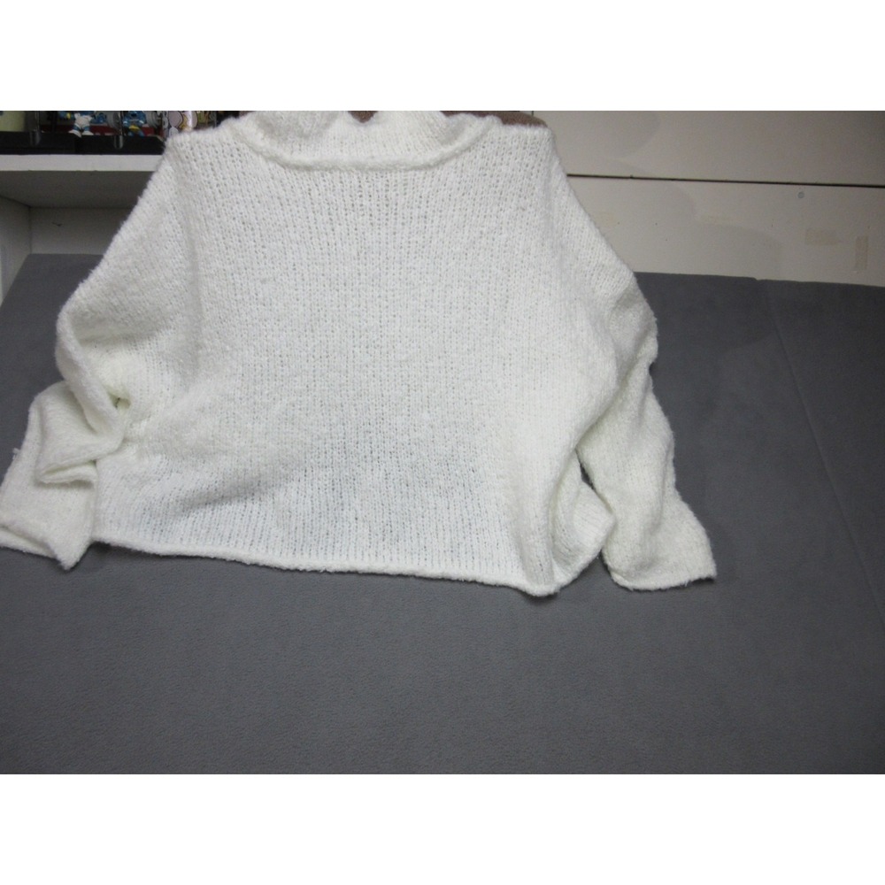 Free People Sweater Womens Small White Ivory Soft Knit Cowl Slouchy Pullover